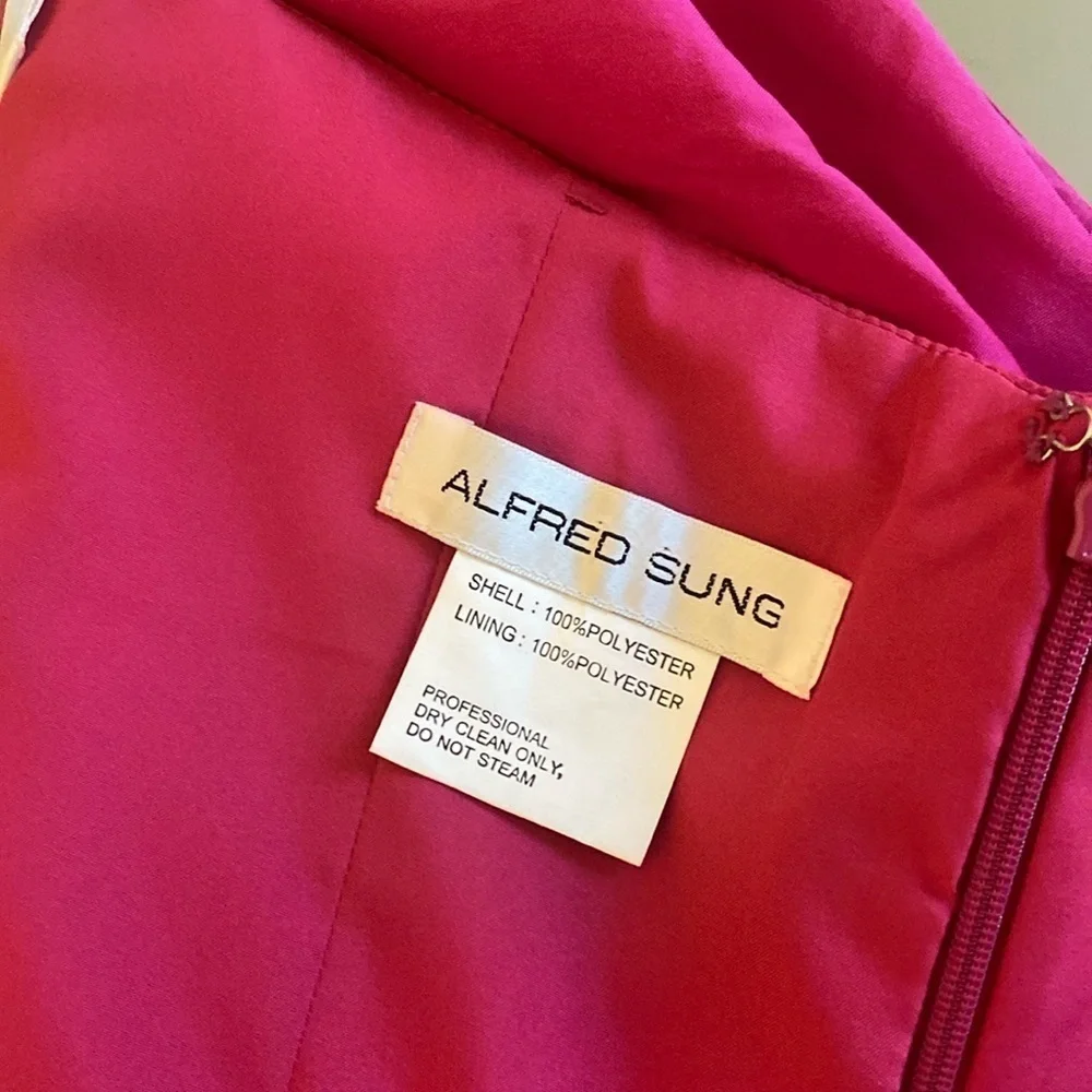 Like NEW Alfred Sung Pink Strapless Mini Dress Size 2 - Picture 10 of 10
